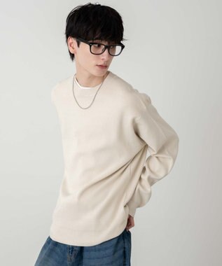 WEGO 【ユニセックス着用ITEM/MLサイズ展開】ミラノリブクルーネックプルオーバー ホワイト