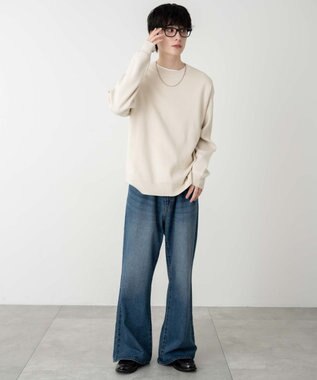 WEGO 【ユニセックス着用ITEM/MLサイズ展開】ミラノリブクルーネックプルオーバー ホワイト