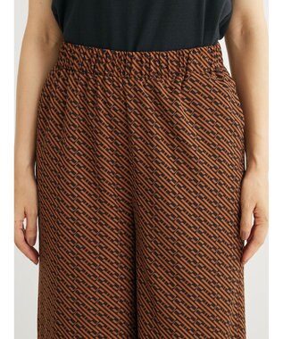 Green Parks ・ｆｕｒｒｙ　ｒａｔｅ　キカガクガラギャザーパンツ Brown