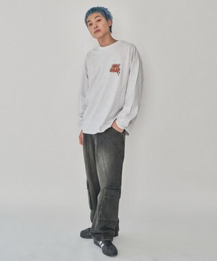 WEGO 【ユニセックス着用ITEM】別注BENDAVISグラフィックT（LS） アッシュグレー