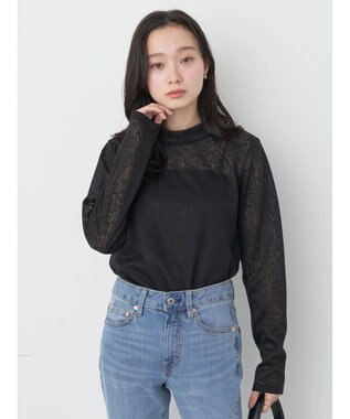 earth music&ecology フラワーシアープルオーバー Black