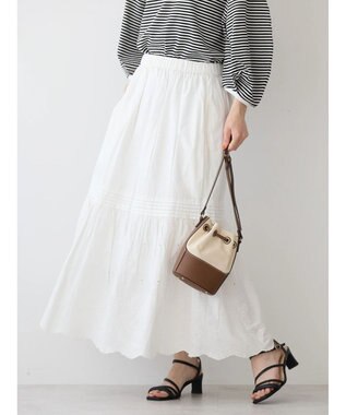 AMERICAN HOLIC インドＣｏｔｔｏｎスカラップ刺繍スカート Off White