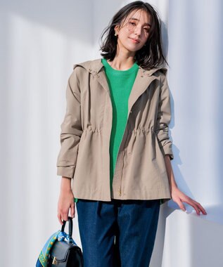 組曲 L 【フード取り外し可】2WAYショート丈ライトアウター モカカーキ系