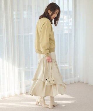 Feroux 【セットアイテム】裏毛プルオーバー×ランダムプリーツ スカート ベージュ系