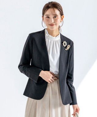 ANY SIS 【洗える】フリルネックスタンド ブラウス オフ