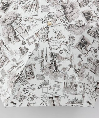 AURORA 【 Beaurance （ビューランス）】プリント夢が棲む場所　晴雨兼用傘（折りたたみ傘） トープ