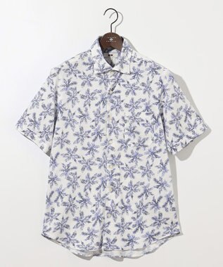 JOSEPH ABBOUD 【吸水速乾/ストレッチ/ノルマンディーリネン】リネンハニカム プリントジャージー シャツ ライラック系6