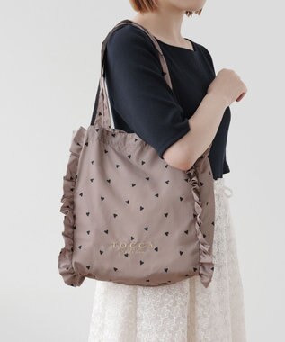 TOCCA 【百田夏菜子さん着用・新色登場】DANCING LOVE FRILL SUBBAG サブバッグ ベージュ系