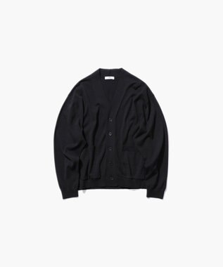 ATON FRESCA KNIT |  オーバーサイズカーディガン - UNISEX BLACK