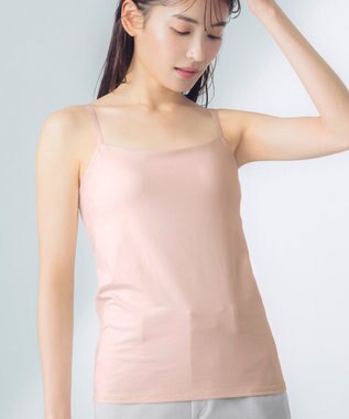 Wing カップ付きキャミソール 綿混(身生地部) ラク きれいなバストシルエット 【シンクロブラトップ 綿混タイプ】 ブラトップ ET1032 ウイング／ワコール ピンク