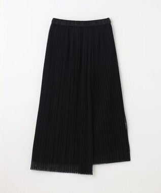 GRACE CONTINENTAL チュールタイトプリーツスカート ブラック