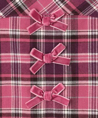 ANY KIDS チェックプリーツジャンパースカート ピンク系