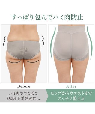 BRADELIS New York 【カヤビューティーラボ / ブラデリス】やわらか綿混ハイウエストショーツ24  補正 下着 サンドグレージュ