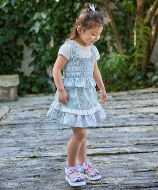 ANY KIDS フラワー×リボン スカパン ミント