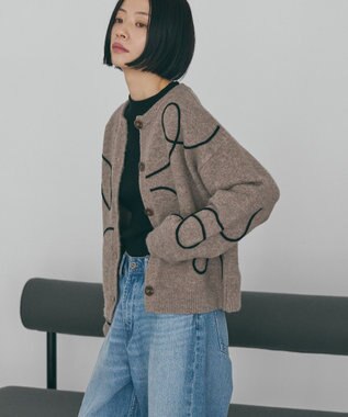 AMERICAN HOLIC コード刺繍ショートカーディガン