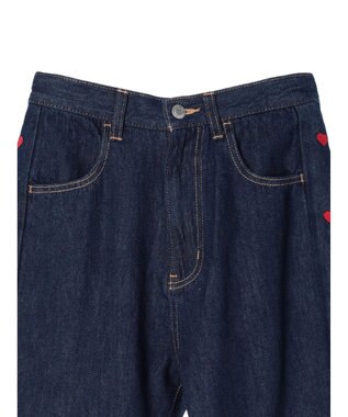 Green Parks ・Ｄｏｕｂｌｅ　Ｆｌａｇｓ　ハート刺繍フレアデニム Indigo