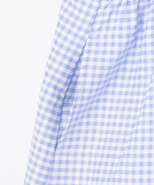 ANY KIDS ギンガム ドッキングワンピース サックスブルー系