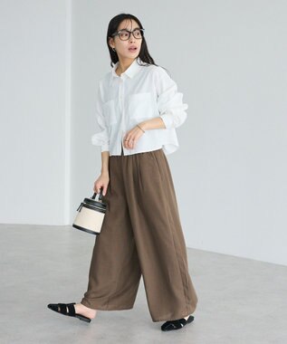 CRAFT STANDARD BOUTIQUE リネンライクワイドイージーパンツ Brown