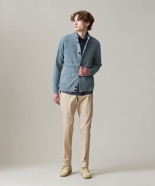 J.PRESS MEN 【KING SIZE】【Cash Lamb’s Wool】ハイネックケーブルカーディガンニット グリーン系