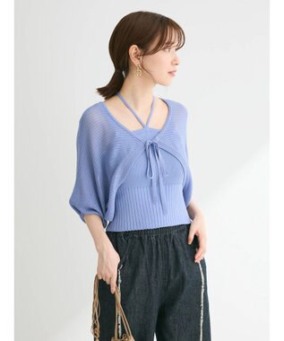 Green Parks ・swing by SET2点ニットボレロ&ニットキャミ Blue