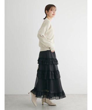 Green Parks ・ＥＬＥＮＣＡＲＥ　ＤＵＥ　シアーフリルティアードスカート Black