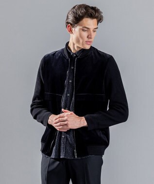 JOSEPH HOMME PONTOGLIO VELVET KNIT BLOUSON ブラック系