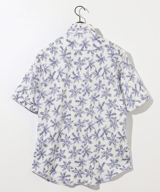 JOSEPH ABBOUD 【吸水速乾/ストレッチ/ノルマンディーリネン】リネンハニカム プリントジャージー シャツ ライラック系6