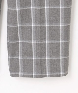 ANY 【洗濯機可/ストレッチ/ウエストゴム/裏起毛】マルチファンクションストレッチチェックテーパードパンツ グレーチェック