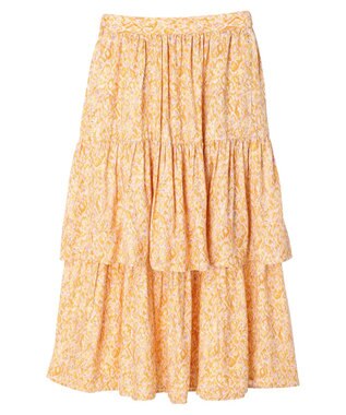 AMERICAN HOLIC ティアードエスニックプリントスカート Orange