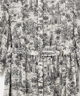 自由区 L 【洗える】ランドスケーププリント ワンピース モノトーン