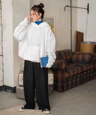 WEGO 【ユニセックス着用ITEM/MLXLサイズ展開/新色追加/裏起毛】スウェットプルパーカー ホワイト