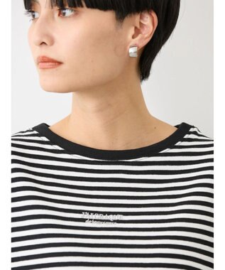 AMERICAN HOLIC 刺繍ロゴミニ裏毛ボートネックチュニック Border