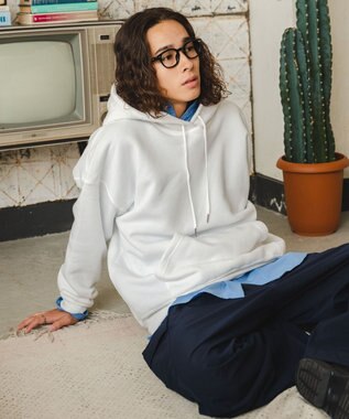 WEGO 【ユニセックス着用ITEM/MLXLサイズ展開/新色追加/裏起毛】スウェットプルパーカー ホワイト