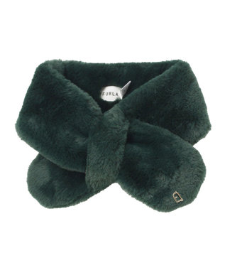 MOONBAT FURLA（フルラ）プチリボンマフラー  アーチロゴ フェイクファー