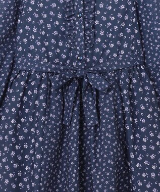 組曲 KIDS 【150-160㎝】フラワーパッチワークワンピース ネイビー系