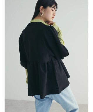 Green Parks armonia. ウエストギャザー袖ボリュームニット Black