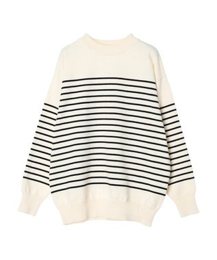 CRAFT STANDARD BOUTIQUE パネルボーダーニットプルオーバー White