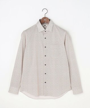 JOSEPH ABBOUD 【オーガニックコットン使用・JAPANファブリック】ジオメトリックパターンプリントシャツ　26SSモデル ダークブラウン系5