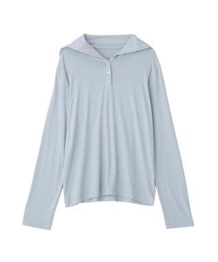CRAFT STANDARD BOUTIQUE ハイネックハーフボタンプルオーバー Light Blue