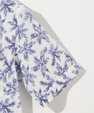 JOSEPH ABBOUD 【吸水速乾/ストレッチ/ノルマンディーリネン】リネンハニカム プリントジャージー シャツ ライラック系6