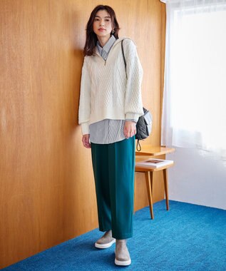 ANY 【UVカット/抗菌防臭/速乾】エニィファンクション　カシュクールシャツ ブルーストライプ