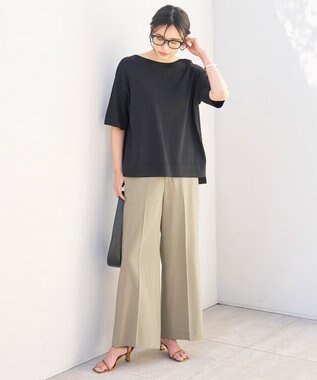 UNFILO L TENNEN TOUCH ワイドストレートパンツ ベージュ