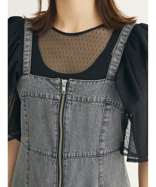 Green Parks ・ＥＬＥＮＣＡＲＥ　ＤＵＥ　デニム　Ｗ　ＺＩＰジャンスカ Black