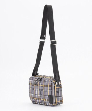 Y'SACCS ドローイングチェック ショルダーバッグ グレー
