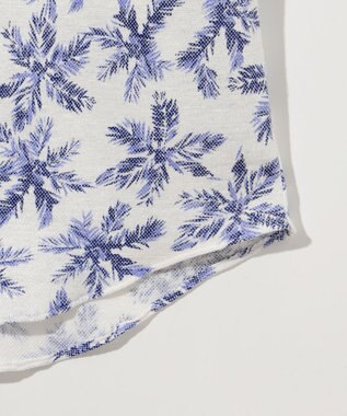 JOSEPH ABBOUD 【吸水速乾/ストレッチ/ノルマンディーリネン】リネンハニカム プリントジャージー シャツ ライラック系6