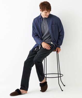 JOSEPH ABBOUD MOUNTAIN 【SPACE／UNISEX】OGコットンワッフル カットソー ダルブルー系