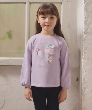 ANY KIDS 【らくっトレーナー】裏毛プリンセスデザイン トレーナー ラベンダー
