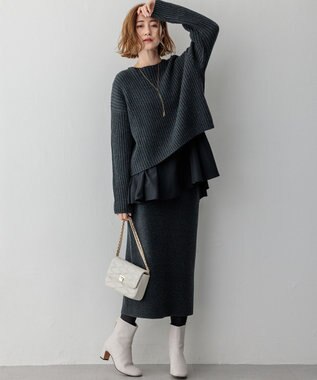 23区 【Oggi2月号掲載/洗える】カシミヤブレンド クロップド ニット グレー系