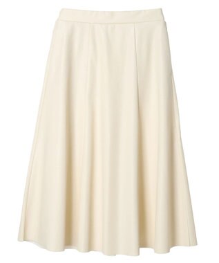 Green Parks レザーライクキリカエＡラインスカート Ivory