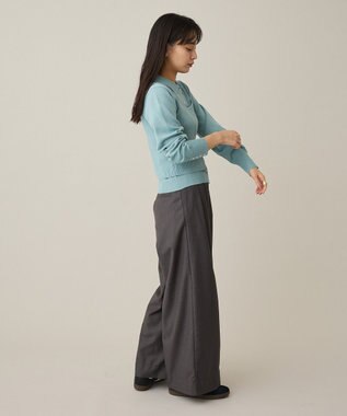 CRAFT STANDARD BOUTIQUE ポロ衿アンサンブルニット Blue Gray